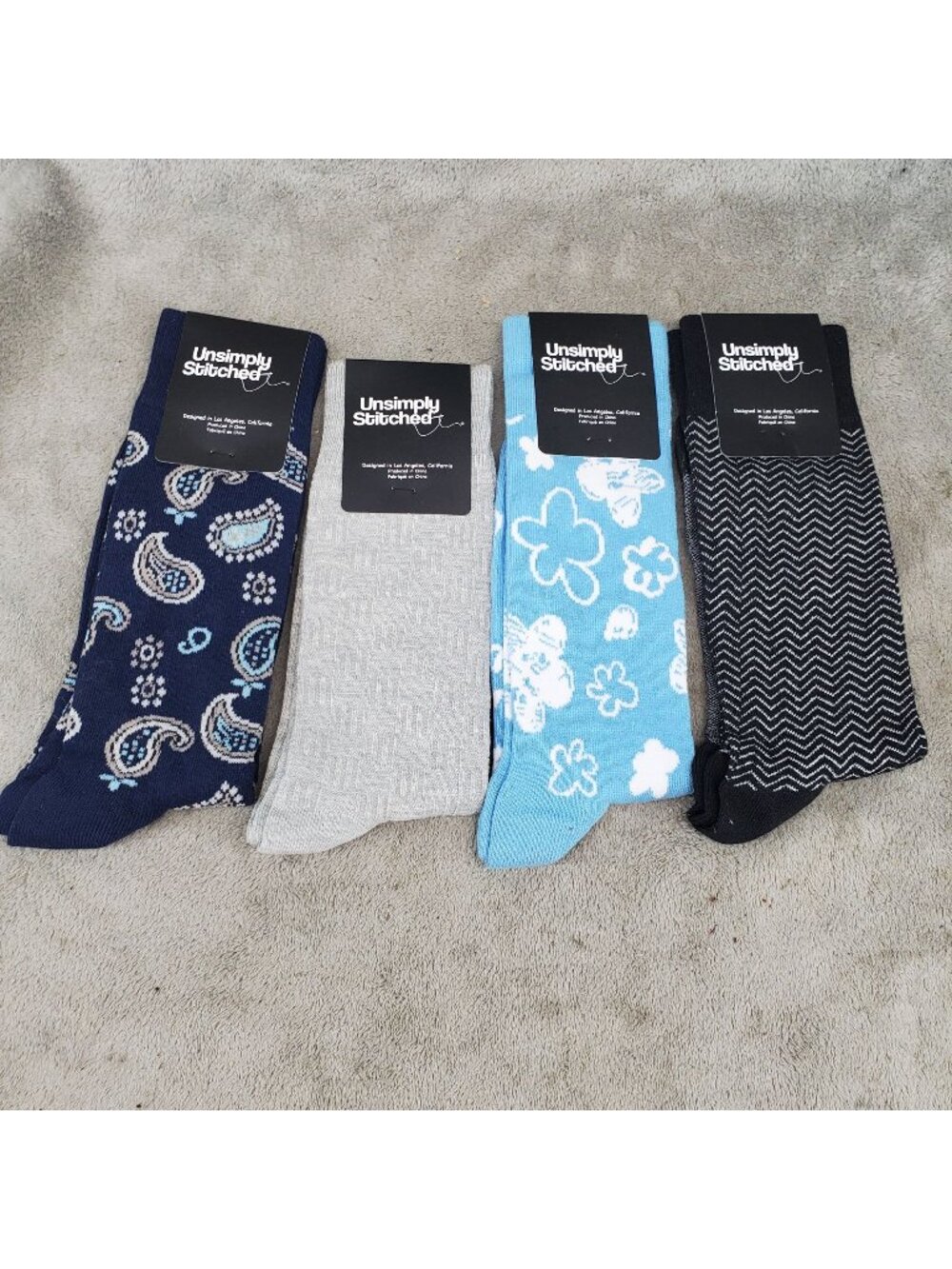 Unsimply Stitched Socks Mens One Size Four Pack Bundle Of Crew Socks *NWT*